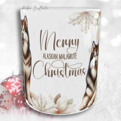 Tazza COZY WINTER - ALASKAN MALAMUTE Zibellino - In Ceramica, con manico color Oro - 330 ml