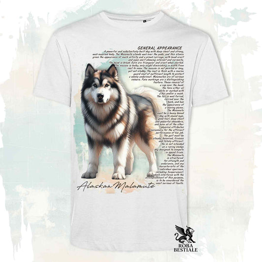 T-Shirt APPEARANCE - ALASKAN MALAMUTE Zibellino - Bianca o Beige, da Uomo o da Donna - dalla XS alla 5XL