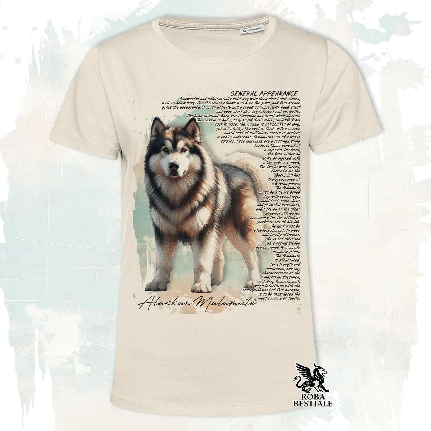 T-Shirt APPEARANCE - ALASKAN MALAMUTE Zibellino - Bianca o Beige, da Uomo o da Donna - dalla XS alla 5XL