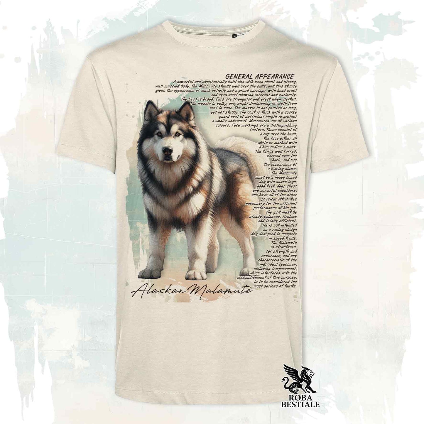 T-Shirt APPEARANCE - ALASKAN MALAMUTE Zibellino - Bianca o Beige, da Uomo o da Donna - dalla XS alla 5XL