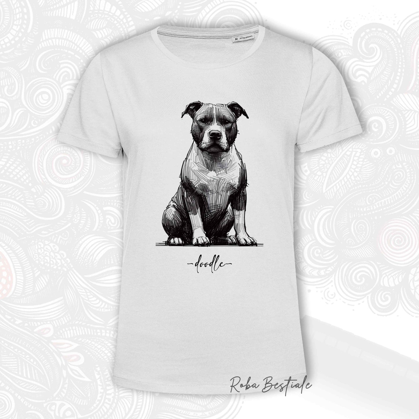 T-Shirt DOODLE - AMERICAN STAFFORDSHIRE TERRIER - Uomo o Donna, disponibile in diversi colori - dalla XS alla 5XL