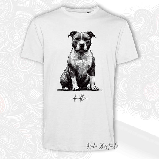 T-Shirt DOODLE - AMERICAN STAFFORDSHIRE TERRIER - Uomo o Donna, disponibile in diversi colori - dalla XS alla 5XL