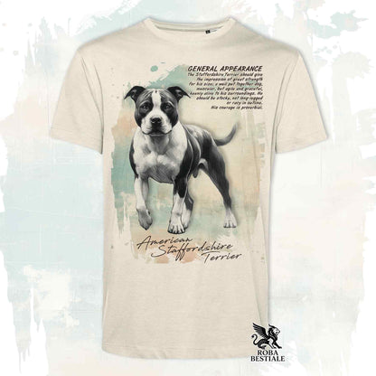 T-Shirt APPEARANCE - AMERICAN STAFFORDSHIRE TERRIER Bianco e Nero - Bianca o Beige, da Uomo o da Donna - dalla XS alla 5XL