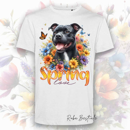 T-Shirt SPRING LOVE - AMSTAFF Nero - Uomo o Donna, Bianca o Beige - dalla XS alla 5XL