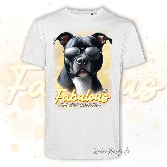 T-Shirt TOO FABULOUS - AMSTAFF Nero - 100% Cotone, Bianca o Beige, Uomo o Donna - dalla XS alla 5XL
