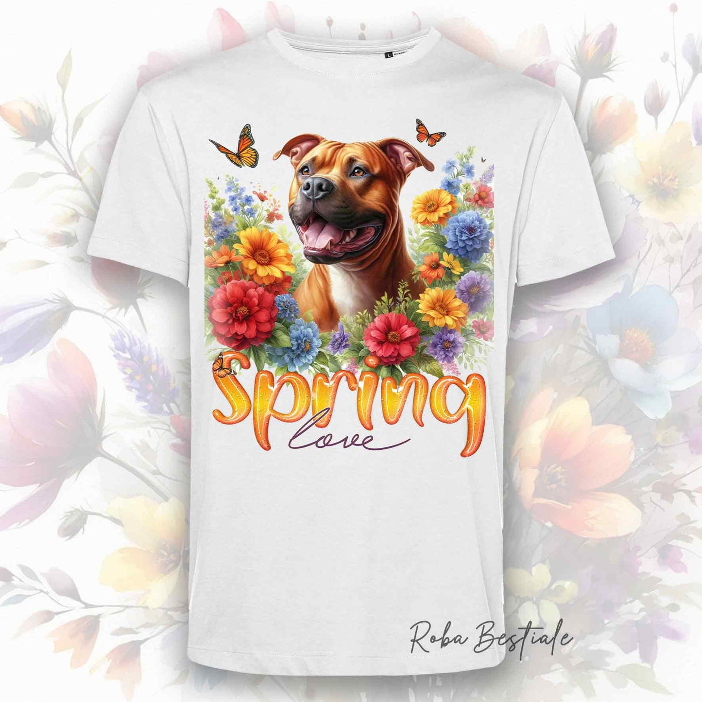 T-Shirt SPRING LOVE - AMSTAFF Rosso - Uomo o Donna, Bianca o Beige - dalla XS alla 5XL