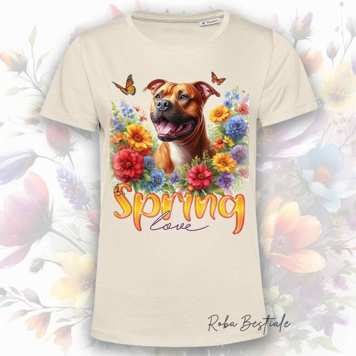 T-Shirt SPRING LOVE - AMSTAFF Rosso - Uomo o Donna, Bianca o Beige - dalla XS alla 5XL