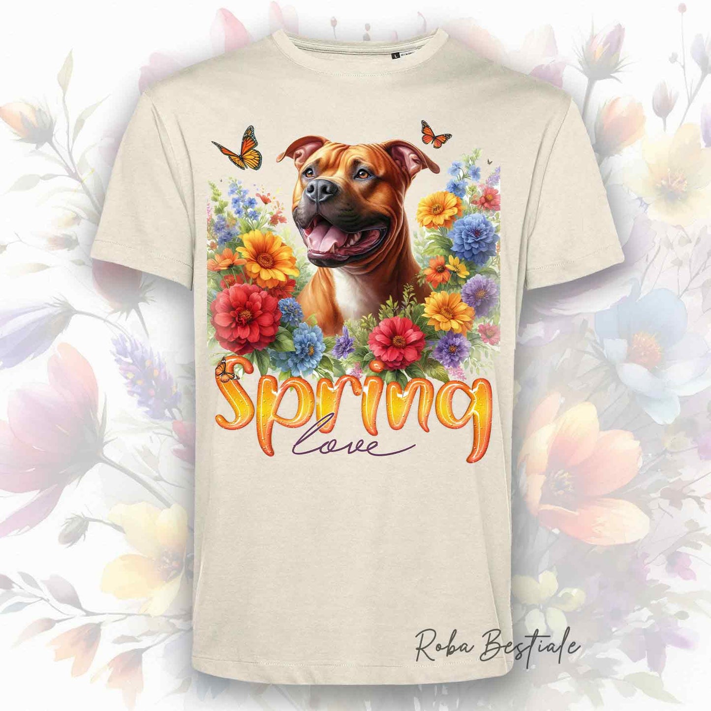 T-Shirt SPRING LOVE - AMSTAFF Rosso - Uomo o Donna, Bianca o Beige - dalla XS alla 5XL
