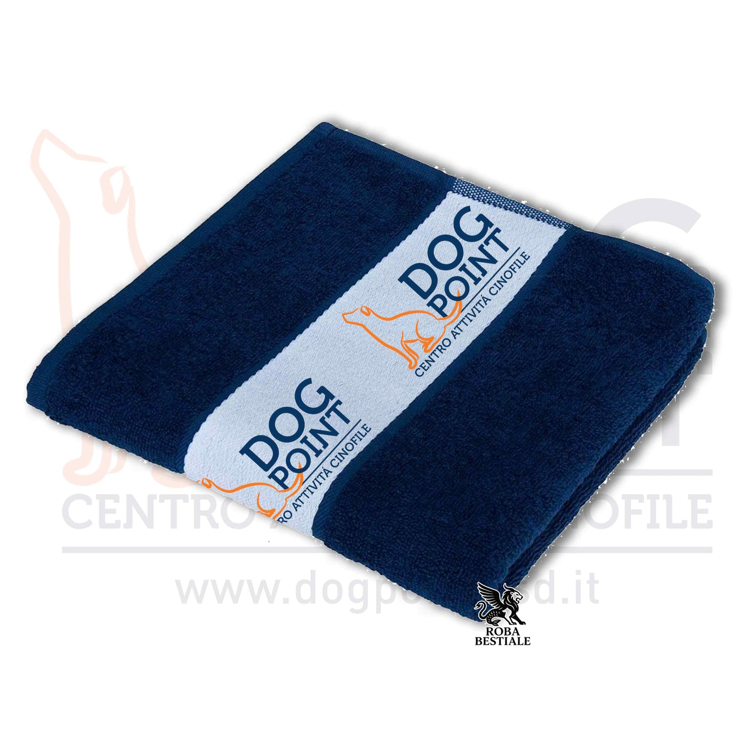 Asciugamano DOG POINT - 100% Cotone, colore Blue Navy - 30x50 cm
