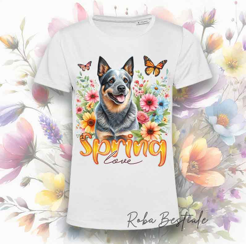 SPRING LOVE T-Shirt - AUSTRALIAN CATTLE DOG Blue