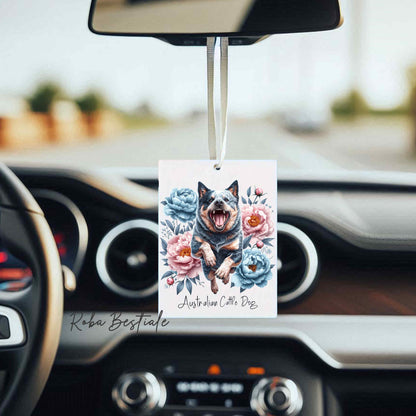 Deodorante Auto PEONY - AUSTRALIAN CATTLE DOG Blue - In Feltro, con cordino - 7,5 x 10 cm