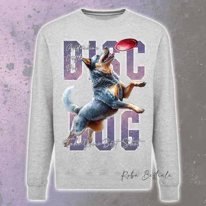 Felpa Invernale APTITUDE - DISC DOG - AUSTRALIAN CATTLE DOG Blue - Girocollo, Unisex, in tanti colori! - dalla XS alla 3XL
