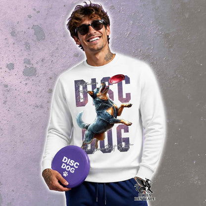 Winter Sweatshirt APTITUDE - DISC DOG - AUSTRALIAN CATTLE DOG Blue - Crew Neck, Unisex, color of your choice - from XS to 3XL