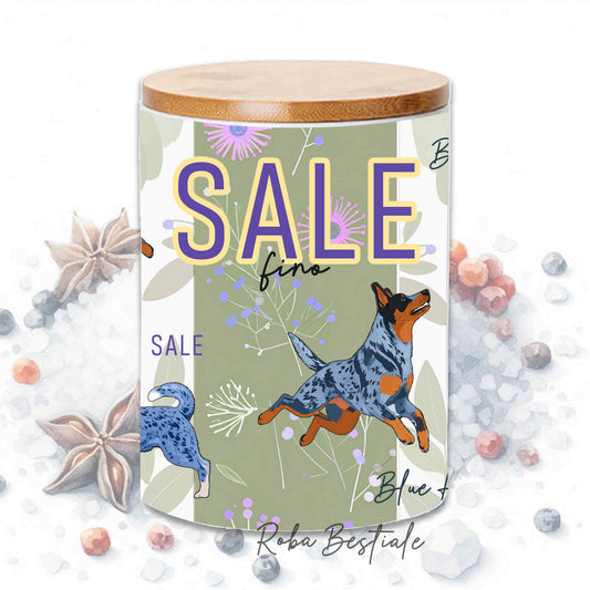 Barattolo SALE - AUSTRALIAN CATTLE DOG Blue - In Ceramica, Tappo in legno con guarnizione