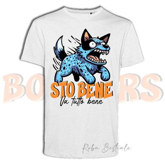T-Shirt BONKERS - STO BENE - AUSTRALIAN CATTLE DOG Blue - Uomo o Donna - dalla XS alla 5XL