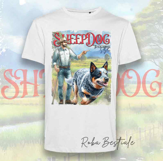 T-Shirt VINTAGE SHEEPDOG - AUSTRALIAN CATTLE DOG Blue - Design "BOY" o "GIRL"