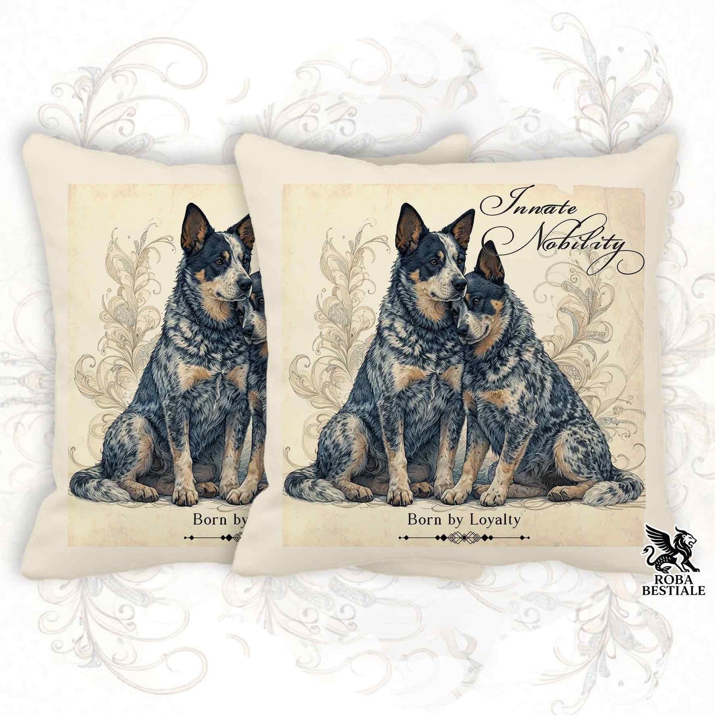Cuscino NOBILITY - AUSTRALIAN CATTLE DOG Blue - 100% Tela di Cotone - 40x40 cm