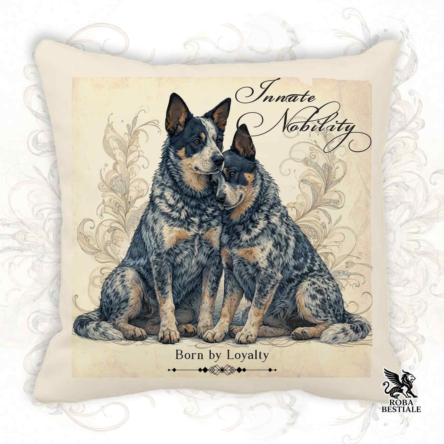 Cuscino NOBILITY - AUSTRALIAN CATTLE DOG Blue - 100% Tela di Cotone - 40x40 cm