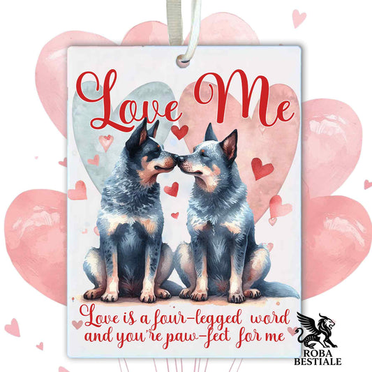 Deodorante Auto LOVE ME - AUSTRALIAN CATTLE DOG Blue - In Feltro, con cordino - 7,5 x 10 cm