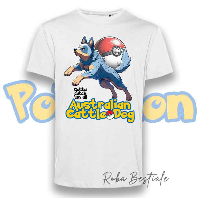 T-Shirt POKEMON - AUSTRALIAN CATTLE DOG Blue