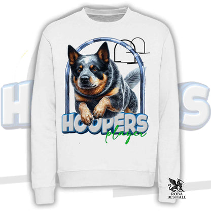 HOOPERS Player Sweatshirt - AUSTRALIAN CATTLE DOG Blue - Crewneck, Unisex - White or Beige - from XS to 3XL
