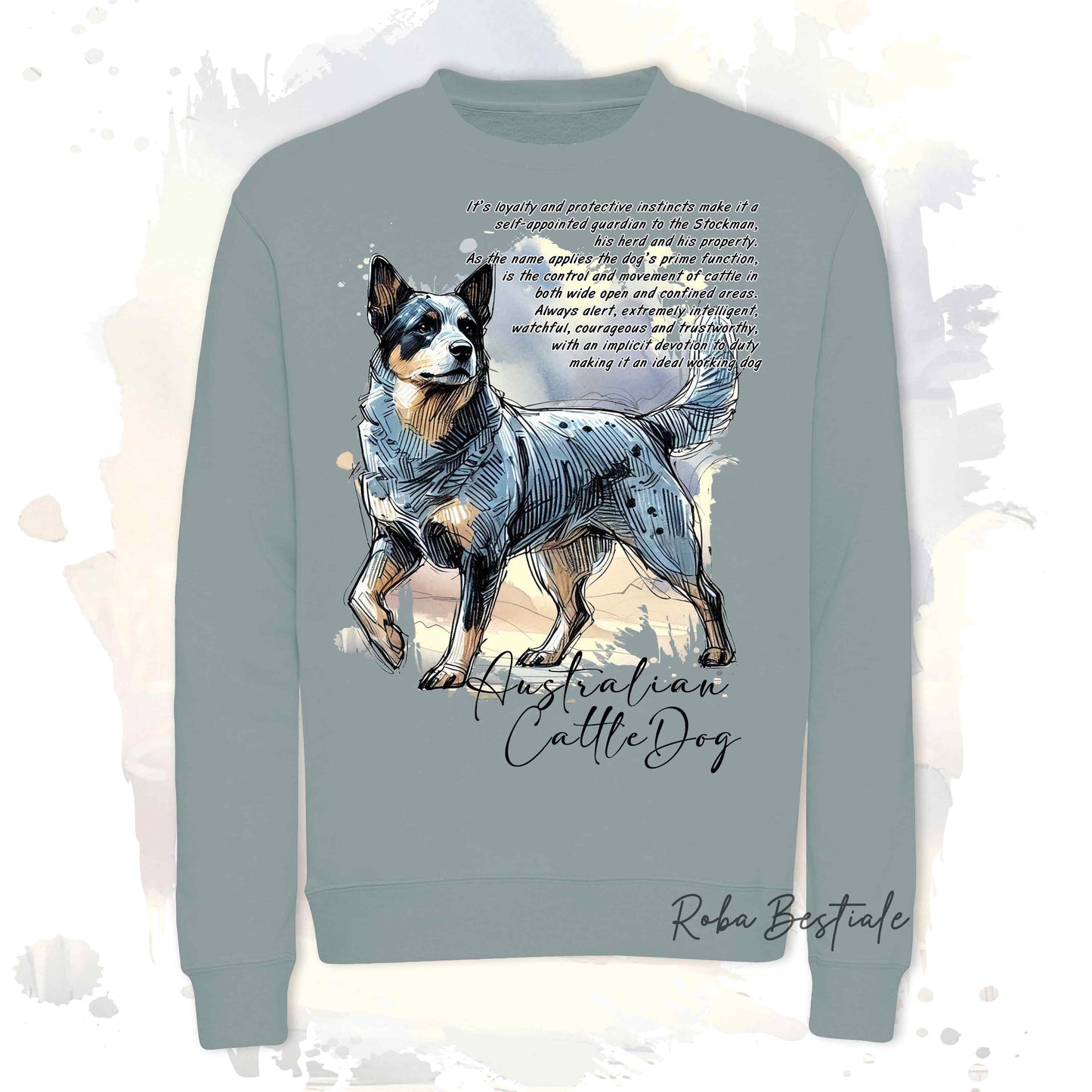 Felpa BEHAVIOR - AUSTRALIAN CATTLE DOG Blue - Girocollo, Unisex, in tanti colori! - dalla XS alla 3XL
