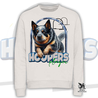 HOOPERS Player Sweatshirt - AUSTRALIAN CATTLE DOG Blue - Crewneck, Unisex - White or Beige - from XS to 3XL