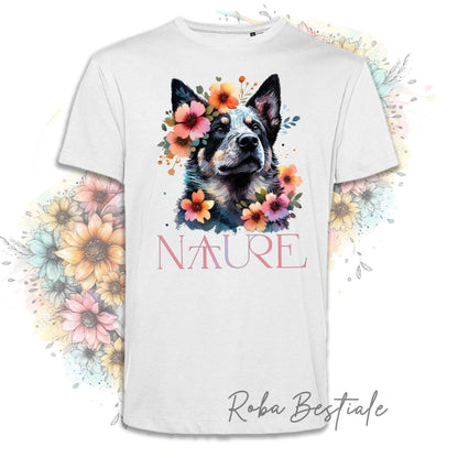 T-Shirt NATURE - AUSTRALIAN CATTLE DOG Blue - Bianca, Uomo o Donna - dalla XS alla 5XL