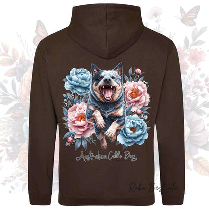 Felpa PEONY - AUSTRALIAN CATTLE DOG Blue - Con Cappuccio e Tasconi, Unisex, in tanti colori - dalla XS alla 5XL