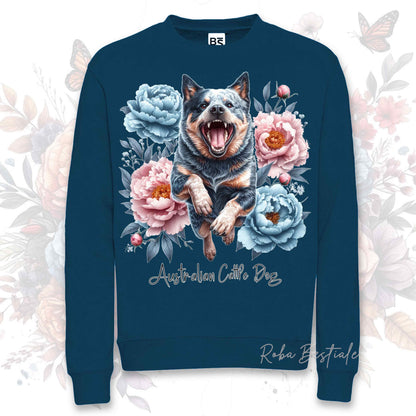 Felpa Invernale PEONY - AUSTRALIAN CATTLE DOG Blue - Girocollo, Unisex, in tanti colori! - dalla XS alla 3XL