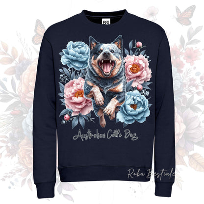 Felpa Invernale PEONY - AUSTRALIAN CATTLE DOG Blue - Girocollo, Unisex, in tanti colori! - dalla XS alla 3XL