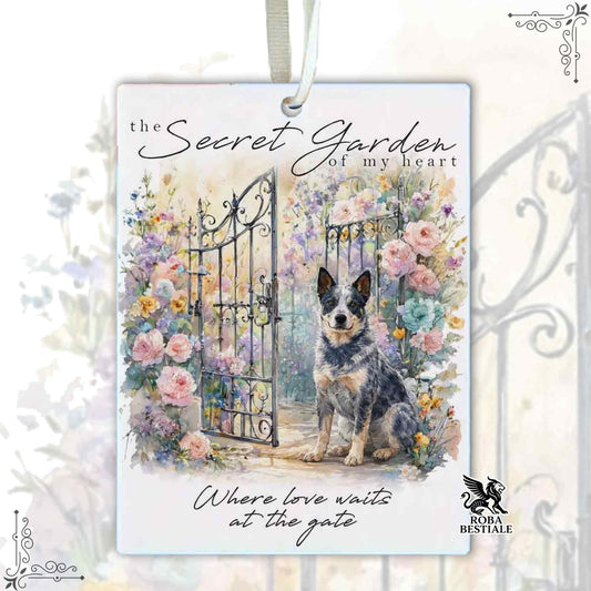 Profumatore SECRET GARDEN - AUSTRALIAN CATTLE DOG Blue - In Feltro, con cordino - 7,5 x 10 cm