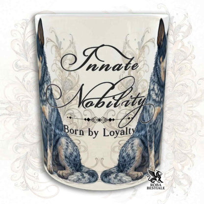 Tazza NOBILITY - AUSTRALIAN CATTLE DOG Blue - Manico ORO - 330 ml - in Ceramica