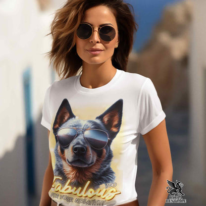 TOO FABULOUS T-Shirt - AUSTRALIAN CATTLE DOG Blue - White or Beige, Men's or Women's - from XS to 5XL