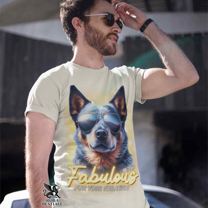 TOO FABULOUS T-Shirt - AUSTRALIAN CATTLE DOG Blue - White or Beige, Men's or Women's - from XS to 5XL