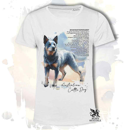 T-Shirt BEHAVIOR - AUSTRALIAN CATTLE DOG Blue - Bianca o Beige, da Uomo o da Donna - dalla XS alla 5XL