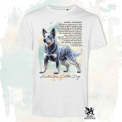 T-Shirt APPEARANCE - AUSTRALIAN CATTLE DOG Blue - Bianca o Beige, da Uomo o da Donna - dalla XS alla 5XL