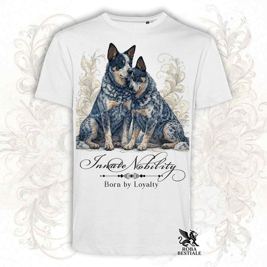 T-Shirt NOBILITY - AUSTRALIAN CATTLE DOG Blue - Bianca o Beige, da Uomo o da Donna - dalla XS alla 5XL
