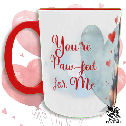 Tazza LOVE ME - AUSTRALIAN CATTLE DOG Blue + Red - In Ceramica, con dettagli Rossi - 330 ml