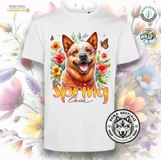 SPRING LOVE T-Shirt - AUSTRALIAN CATTLE DOG Red