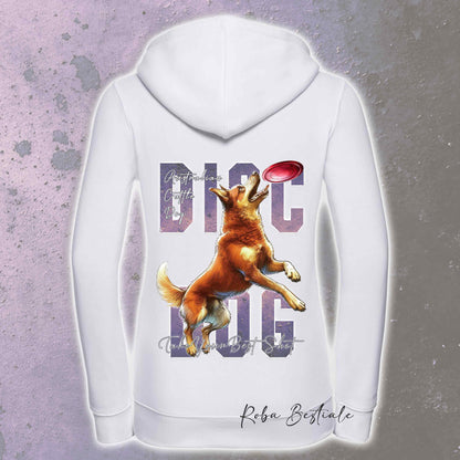 Felpa APTITUDE - DISC DOG - AUSTRALIAN CATTLE DOG Red - Con Cappuccio e Full Zip, Uomo o Donna, in tanti colori - dalla XS alla 5XL