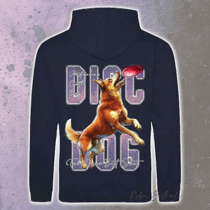 Felpa APTITUDE - DISC DOG - AUSTRALIAN CATTLE DOG Red - Con Cappuccio e Tasconi, Unisex, in tanti colori - dalla XS alla 5XL