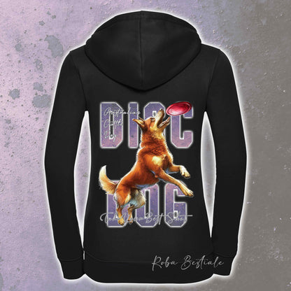Felpa APTITUDE - DISC DOG - AUSTRALIAN CATTLE DOG Red - Con Cappuccio e Full Zip, Uomo o Donna, in tanti colori - dalla XS alla 5XL