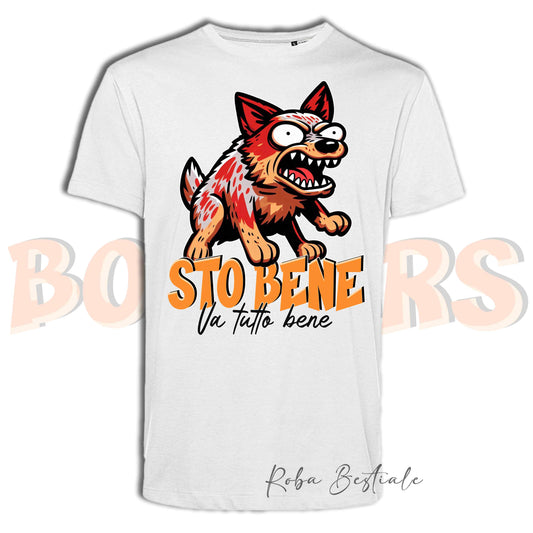 T-Shirt BONKERS - STO BENE - AUSTRALIAN CATTLE DOG Red - Uomo o Donna - dalla XS alla 5XL