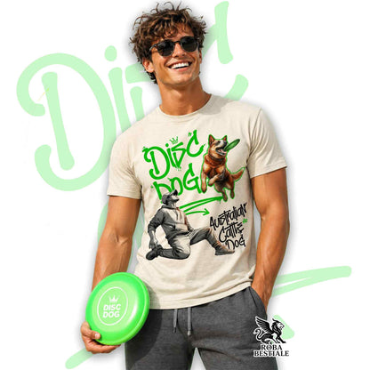 T-Shirt DISC DOG Graffiti "BOY" - AUSTRALIAN CATTLE DOG Red - Off White, colore dettagli a scelta - dalla XS alla 2XL
