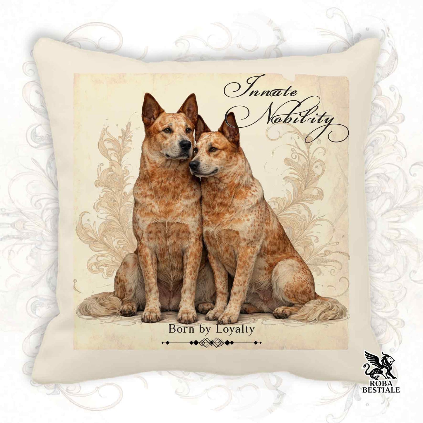 Cuscino NOBILITY - AUSTRALIAN CATTLE DOG Red - 100% Tela di Cotone - 40x40 cm