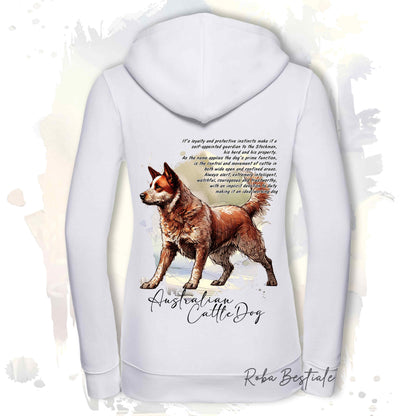Felpa BEHAVIOR - AUSTRALIAN CATTLE DOG Red - Con Cerniera - Uomo o Donna - Bianca o Grigia - dalla XS alla 3XL