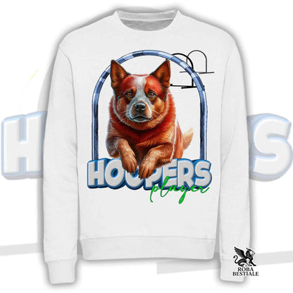 HOOPERS Player Sweatshirt - AUSTRALIAN CATTLE DOG Red - Crewneck, Unisex - White or Beige - from XS to 3XL