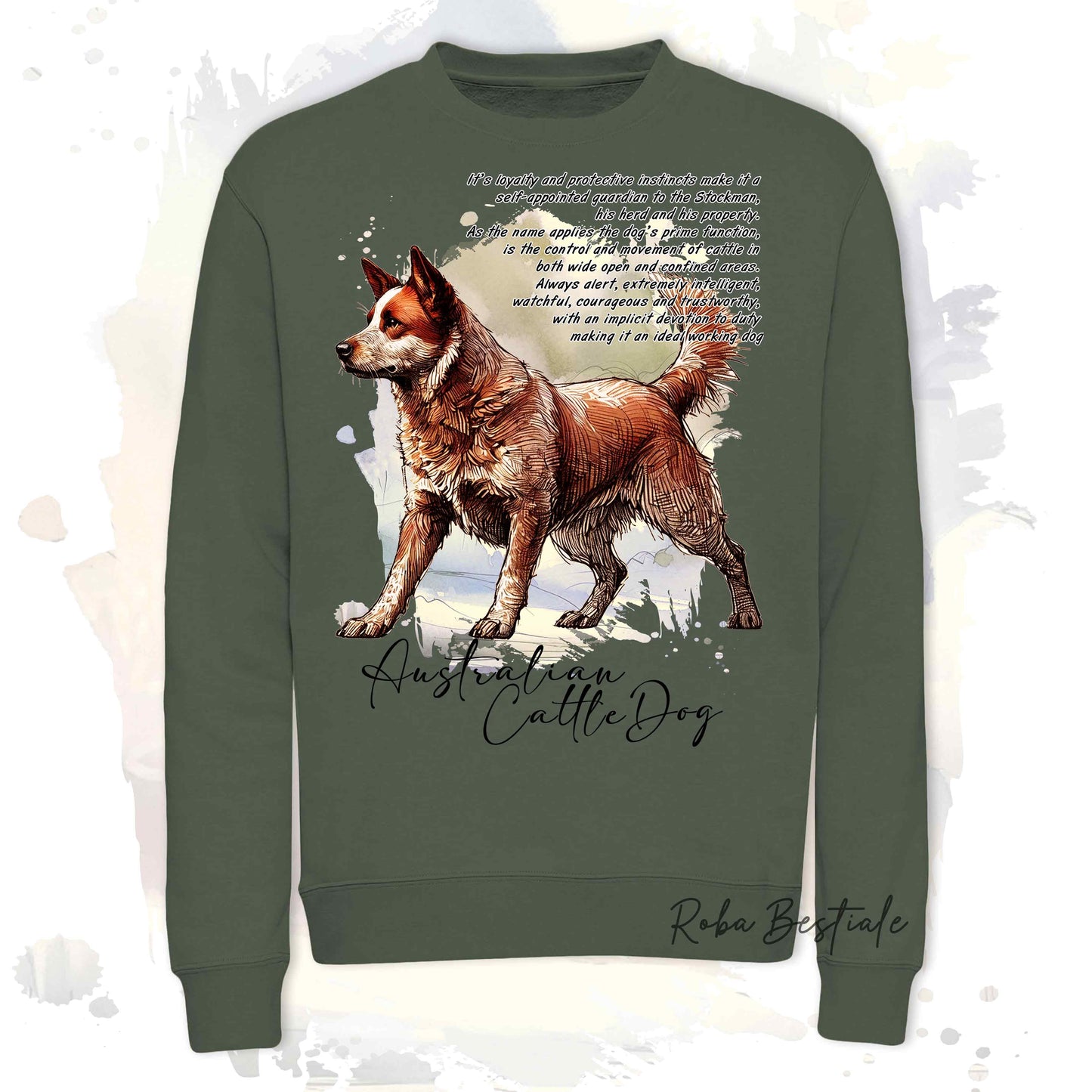 Felpa BEHAVIOR - AUSTRALIAN CATTLE DOG Red - Girocollo, Unisex, in tanti colori! - dalla XS alla 3XL
