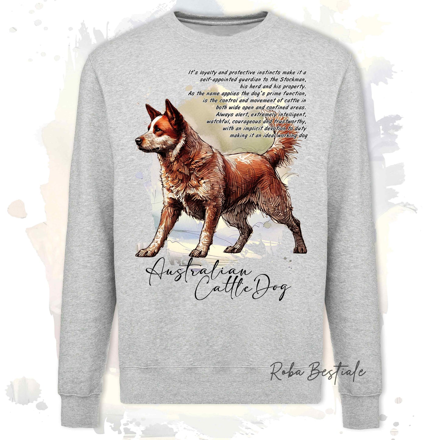 Felpa BEHAVIOR - AUSTRALIAN CATTLE DOG Red - Girocollo, Unisex, in tanti colori! - dalla XS alla 3XL